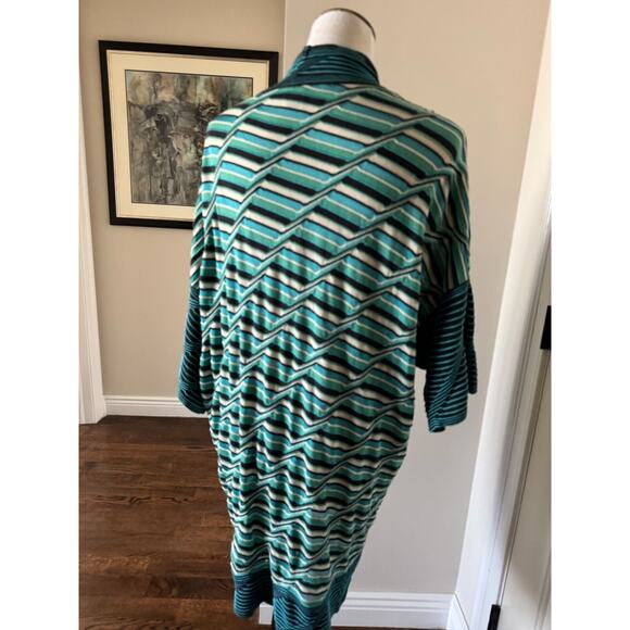 M Missoni Cocoon Open Cardigan Wool Blend Blue Black White SZ IT 44/8 NWOT - Picture 5 of 6